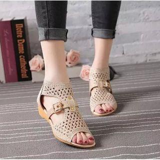 Glitter Perforated Sandals