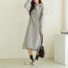 Drawcord-waist Fleece-lined Hoodie Dress