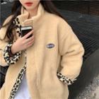 Two Way Lamb Wool Leopard Print Jacket