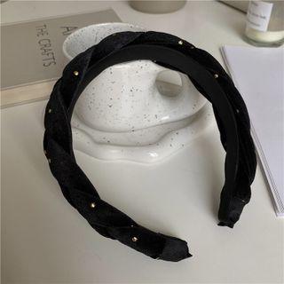 Velvet Shirred Headband 1 Pc - Black - One Size