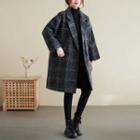 Notch Lapel Plaid Double-breasted Coat