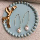 Pearl Drop Earrings 1 Pair - Off-white - One Size