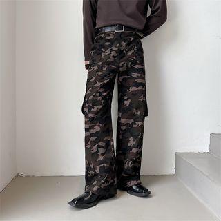High Waist Camouflage Cargo Pants