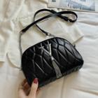 Quilted Metal Fringed Crossbody Bag