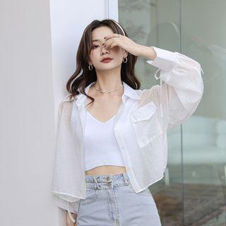 Light Shirt / Ribbed Knit Tank Top
