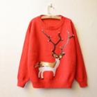Sequined Deer Sweater