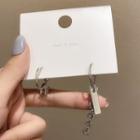 Non-matching Bar Drop Earring E2674 - 1 Pair - Asymmetric - Silver - One Size