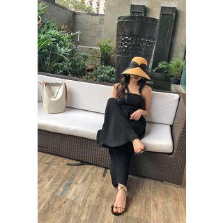 Smocked-panel Wide-leg Jumpsuit