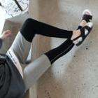 Colored Panel Leggings Dark Gray - One Size