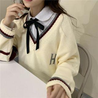 V-neck Sweater / Bow Neck Shirt