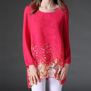 Cutout Floral Blouse