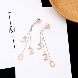Stainless Steel 520 Numeral Fringed Earring As Shown In Figure - One Size