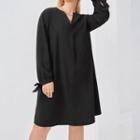 Plus Size Long-sleeve Midi A-line Dress