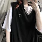 Heart Embroidery Vest