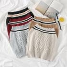 Colorblock Cable-knit Tube Top