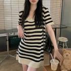 Short-sleeve / Sleeveless Striped Dress