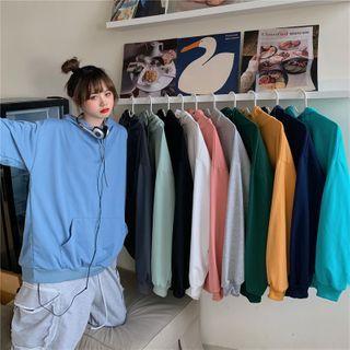 Plain Loose-fit Hoodie - 12 Colors