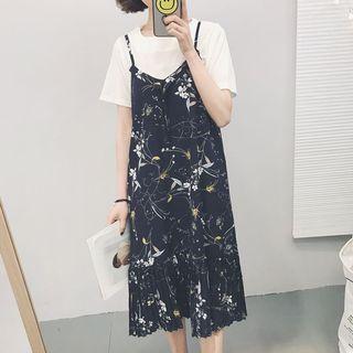 Print V-neck Spaghetti Strap Dress