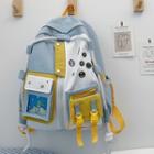 Planet Embroidered Buckled Backpack Blue - One Size