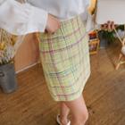 Plaid Tweed Miniskirt