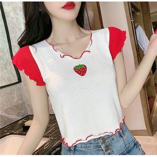 Strawberry Print Crop Top