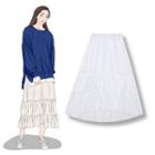 Tiered A-line Midi Skirt As Shown In Figure - One Size