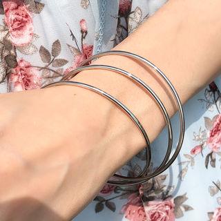 Linked Hoop Metallic Bangle Silver - One Size