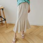 Linen-blend Long Mermaid Skirt