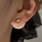 Sterling Silver Ear Jacket 1 Pair - S925 Silver - Gold - One Size