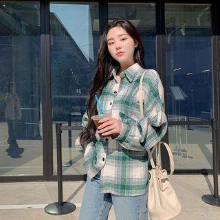 Flap-detail Plaid Flannel Shirt