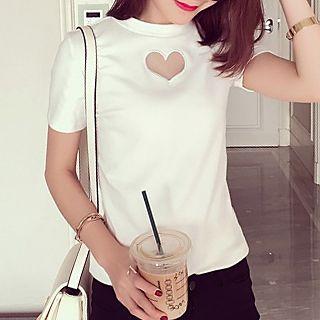 Heart Mesh Panel Short-sleeve T-shirt
