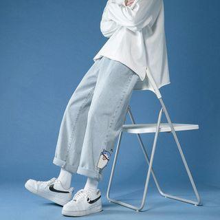 Shark Print Straight Leg Jeans