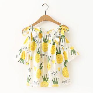 Strappy Off-shoulder Printed Top Pineapple - One Size