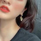 Rhinestone Alloy Hand Dangle Earring 1 Pair - Silver Stud - Gold - One Size