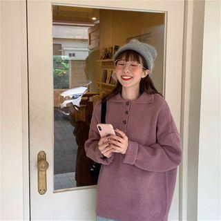 Single Breasted Plain Knit Sweater
