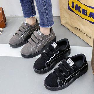 Contrast Stitch Adhesive Strap Platform Sneakers