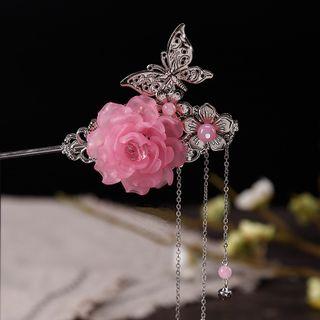 Retro Alloy Butterfly Flower Hair Stick