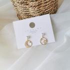 Non-matching Rhinestone Drop Earring 1 Pair - Gold - One Size