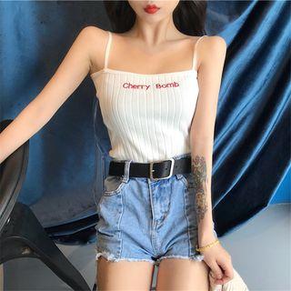Lettering Knit Cami Top