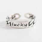 925 Sterling Silver Lucky Lettering Open Ring S925 - Lucky - One Size