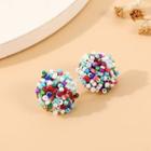 Beaded Ball Stud Earring 1 Pair - Multicolor - One Size