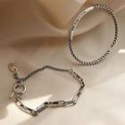 925 Sterling Silver Coin / Bar / Geometric Bracelet