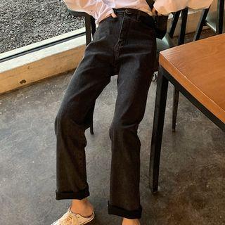 Distressed High-waist Slim-fit Pants