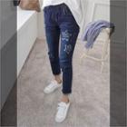 Band-waist Star Patterned Jeans