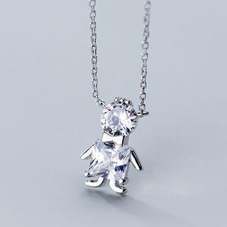 Rhinestone Doll Necklace As Shown In Figure - One Size