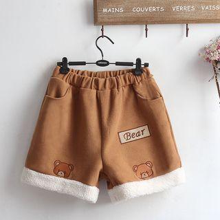Bear Embroidered Wide-leg Shorts