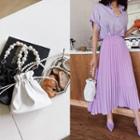 Faux-pearl Handle Mini Bucket Bag
