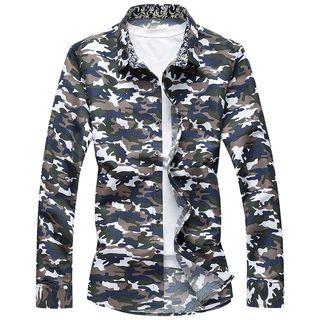 Long-sleeve Camo Print Shirt