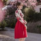 Modern Hanbok Burgundy Skirt Burgundy - One Size