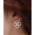 Rhinestone Openwork-clover Earrings